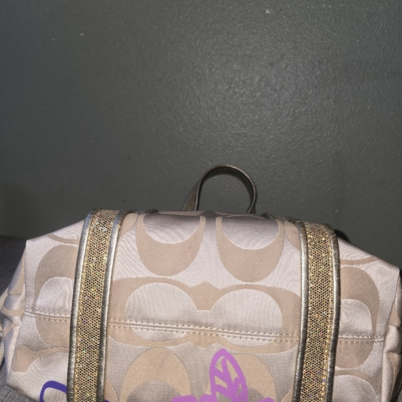 Rare Euc Coach Poppy Daisy Applique Pocket Tote - Picture 6 of 7